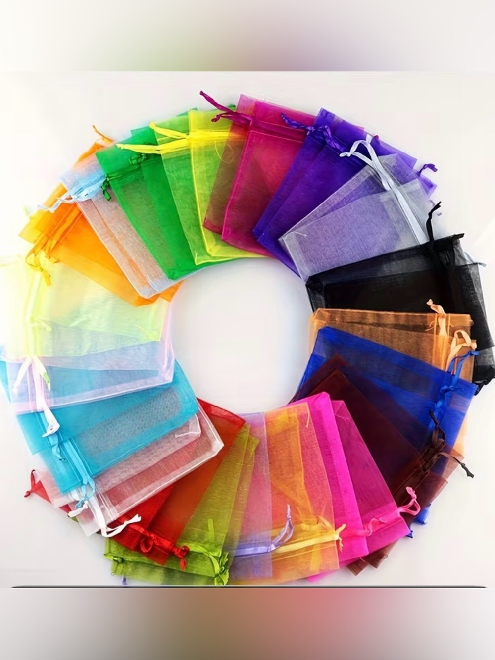 Set of 50 organza drawstring pouches new
